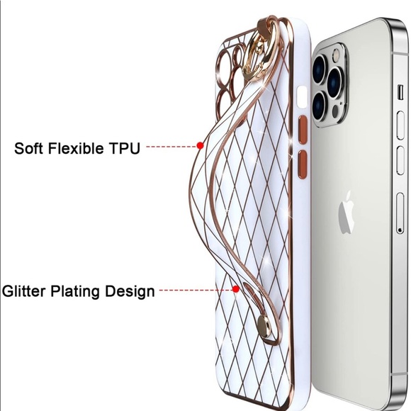 Iphone 13 Pro Case Full-Body Stylish Protective Cover Soft Case Wristband Holder - Picture 3 of 7